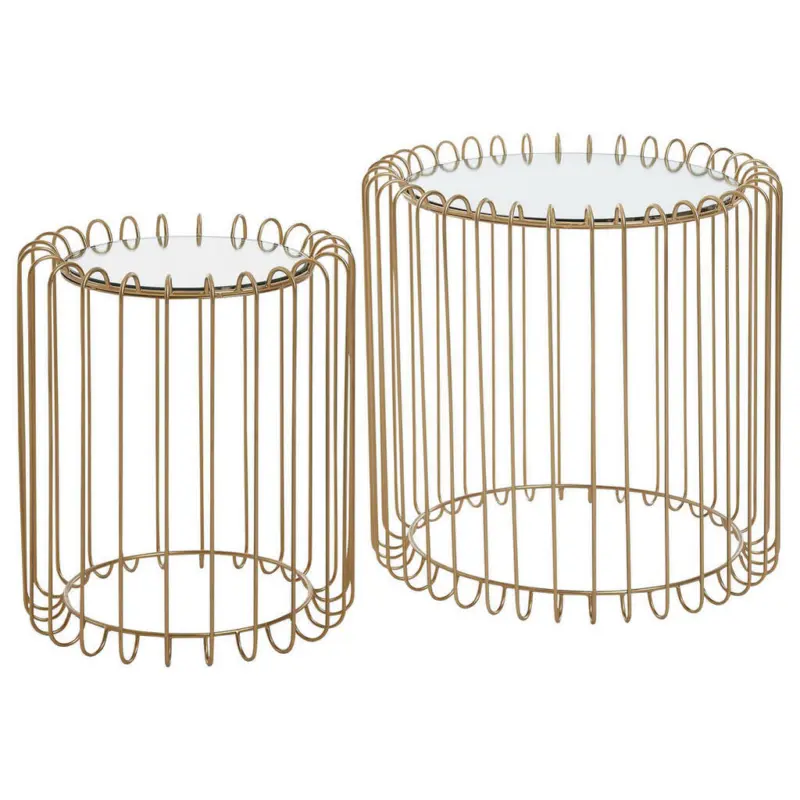 Beistelltischset in Glas 46/46/45,5 cm