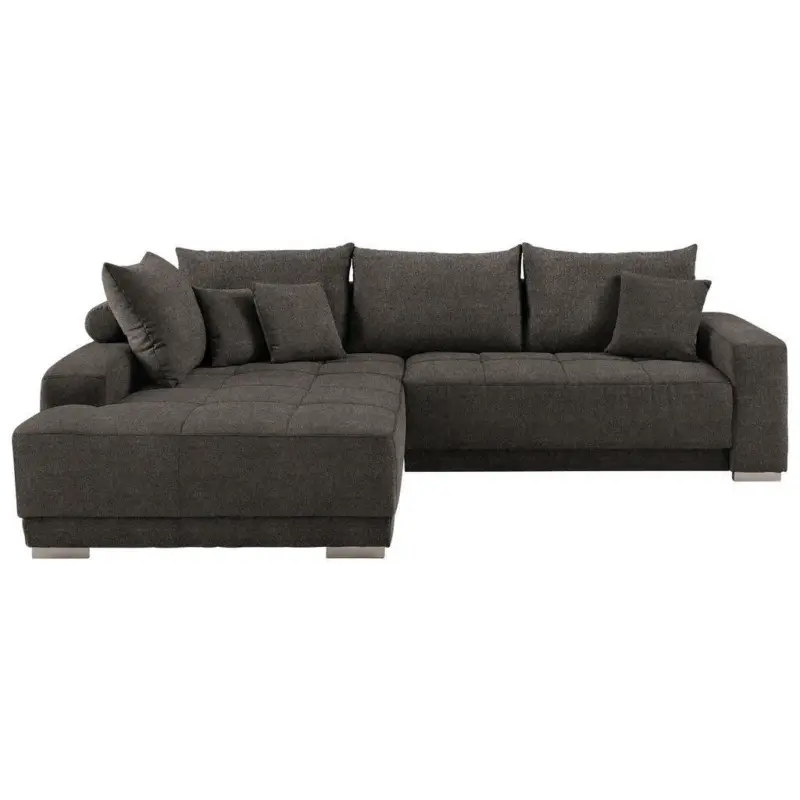 Ecksofa in Webstoff Graubraun