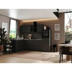 Eckküche 175/280 cm in Grau