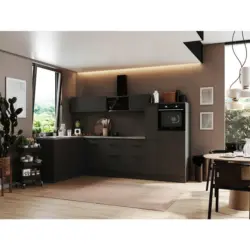 Eckküche 175/310 cm in Grau