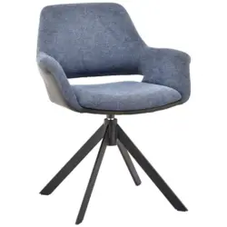 Armlehnstuhl in Eisen Mikrofaser, Leinenoptik