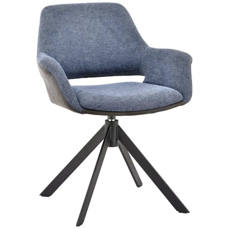 Armlehnstuhl in Eisen Mikrofaser, Leinenoptik