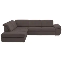 Ecksofa in Mikrofaser Graubraun