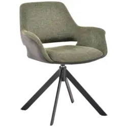 Armlehnstuhl in Eisen Mikrofaser, Leinenoptik