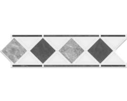 Steinzeug Fliesenbordüre Marmor 6,0x20,0 cm grau