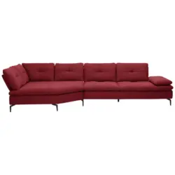 Ecksofa in Flachgewebe Bordeaux