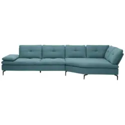 Ecksofa in Flachgewebe Hellblau