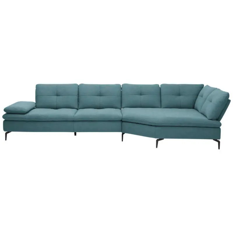 Ecksofa in Flachgewebe Hellblau