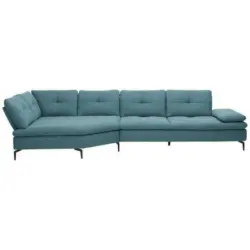 Ecksofa in Flachgewebe Hellblau