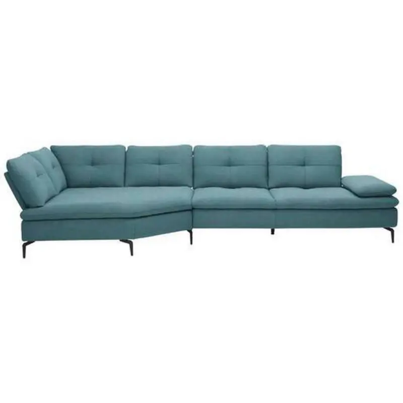 Ecksofa in Flachgewebe Hellblau