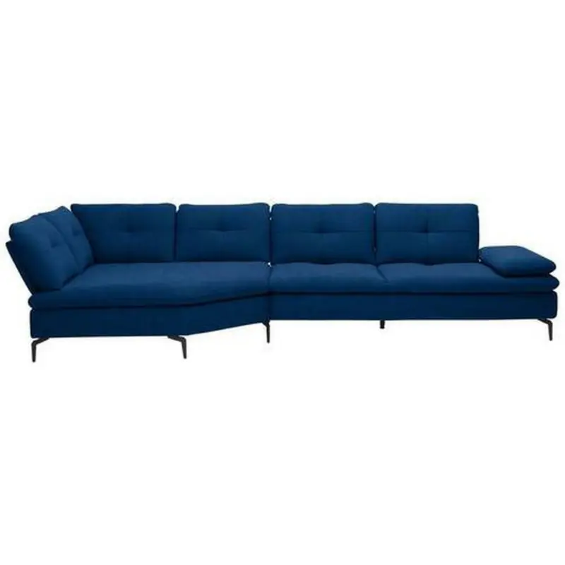 Ecksofa in Flachgewebe Blau