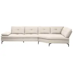 Ecksofa in Flachgewebe Creme