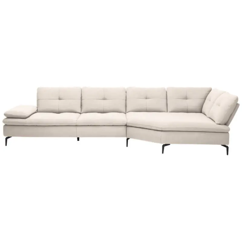 Ecksofa in Flachgewebe Creme