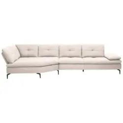 Ecksofa in Flachgewebe Creme