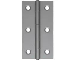 Scharnier schmal mit vernietetem Edelstahlstift, 64 x 34 mm, Edelstahl