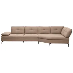 Ecksofa in Flachgewebe Taupe