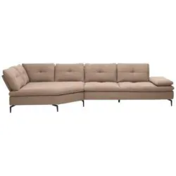 Ecksofa in Flachgewebe Taupe