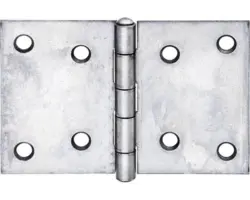 Scharnier breit mit vernietetem Edelstahlstift, 60 x 90 mm, Edelstahl