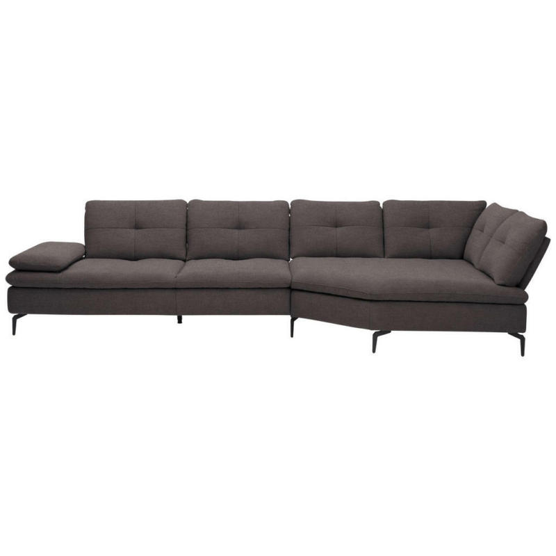 Ecksofa in Flachgewebe Graphitfarben