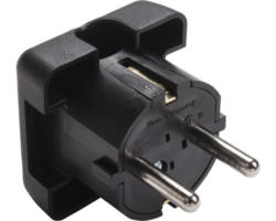 Stecker Flächenstecker Schutzkontaktstecker schwarz IP 20