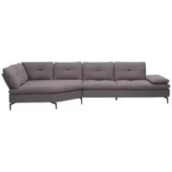 Ecksofa in Flachgewebe Anthrazit