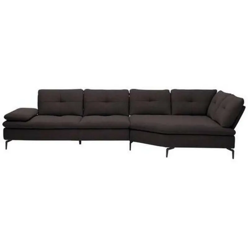 Ecksofa in Flachgewebe Schwarz