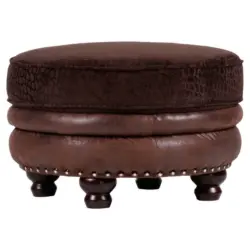 Hocker in Textil Dunkelbraun