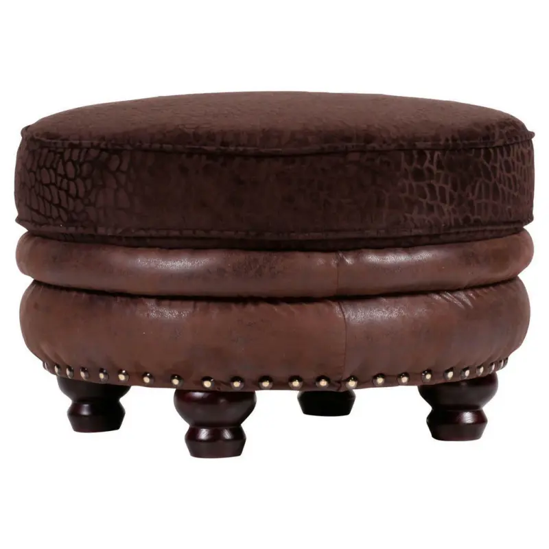 Hocker in Textil Dunkelbraun