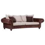 XXXLutz Lauterach - Ihr M&ouml;belhaus bei Bregenz Megasofa in Lederlook, Webstoff Dunkelbraun, Beige