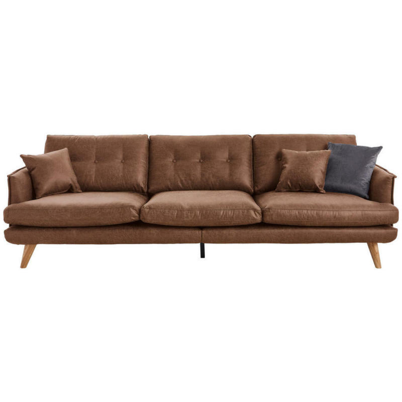 Viersitzer-Sofa in Lederlook Braun