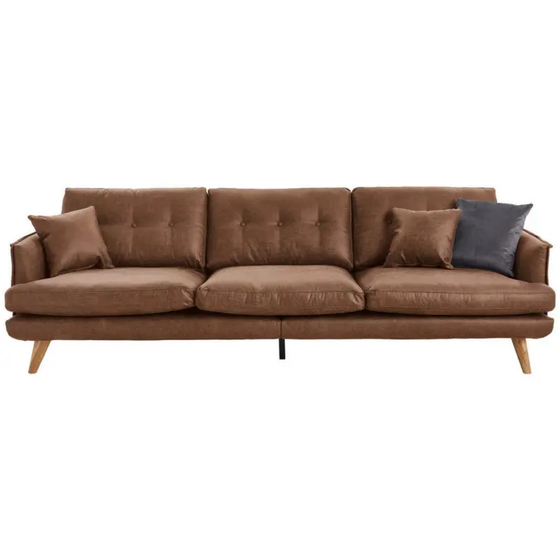 Viersitzer-Sofa in Lederlook Braun