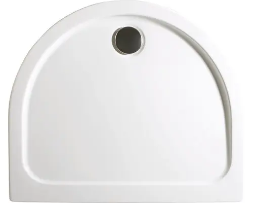 Extraflaches Halbkreis-Duschwannen-Set Schulte D20060 90x110x3,5 cm weiß