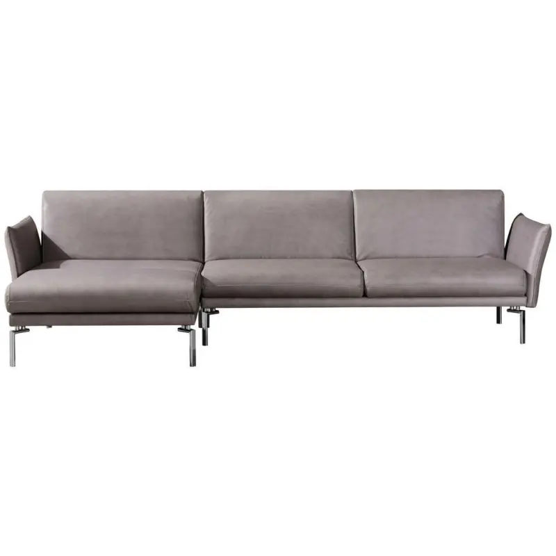 Eckschlafsofa in Lederlook Grau