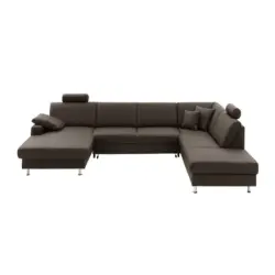 Wohnlandschaft in Echtleder Dunkelbraun