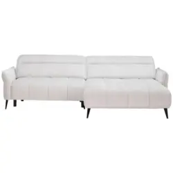 Ecksofa in Webstoff Hellgrau