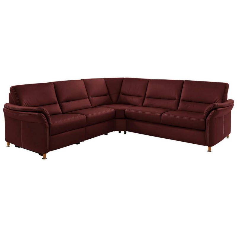 Ecksofa in Echtleder Brombeere