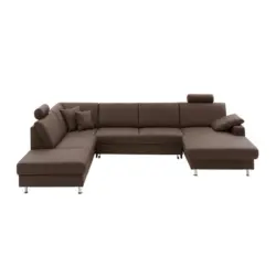 Wohnlandschaft in Echtleder Dunkelbraun