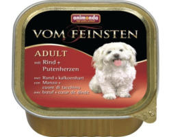 Hundefutter nass animonda vom Feinsten Adult mit Rind und Putenherzen 150 g