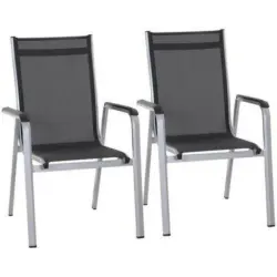 Stapelsessel in Metall, Kunststoff Anthrazit, Silberfarben