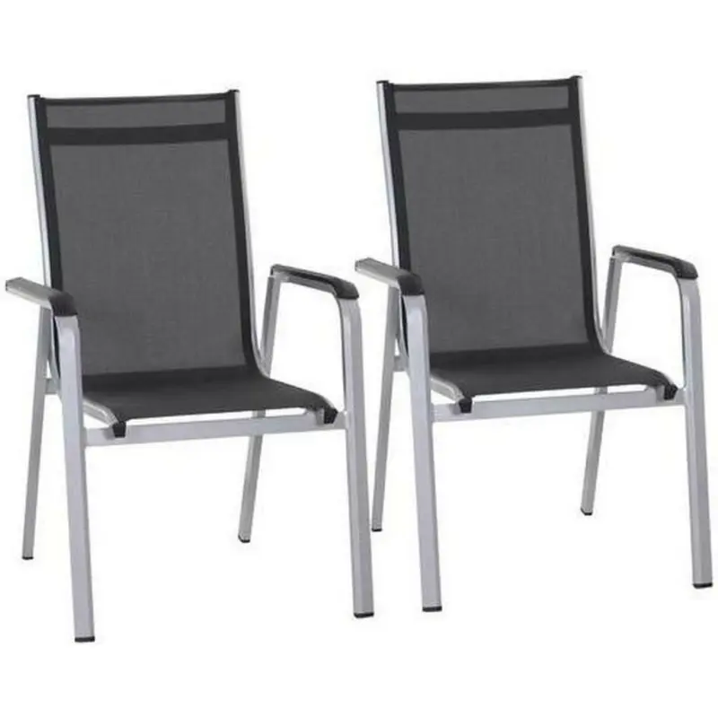 Stapelsessel in Metall, Kunststoff Anthrazit, Silberfarben
