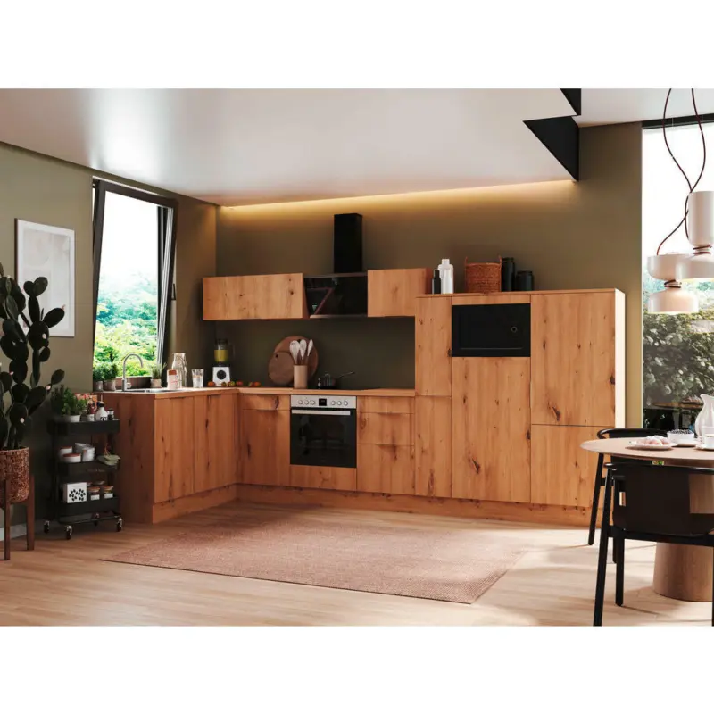 Eckk&uuml;che 175/370 cm in Eiche Artisan