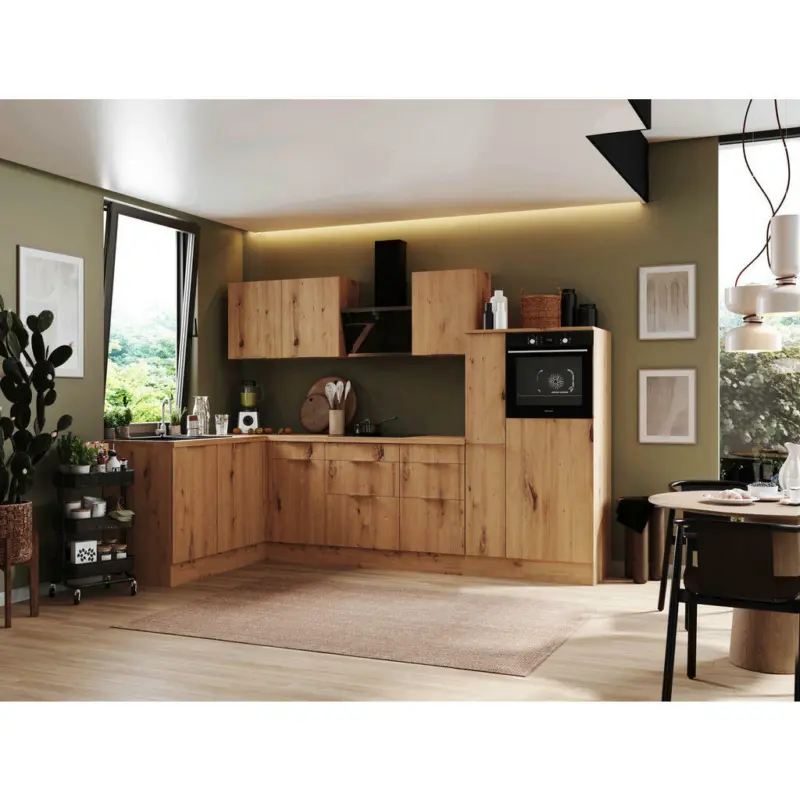 Eckk&uuml;che 175/310 cm in Eiche Artisan