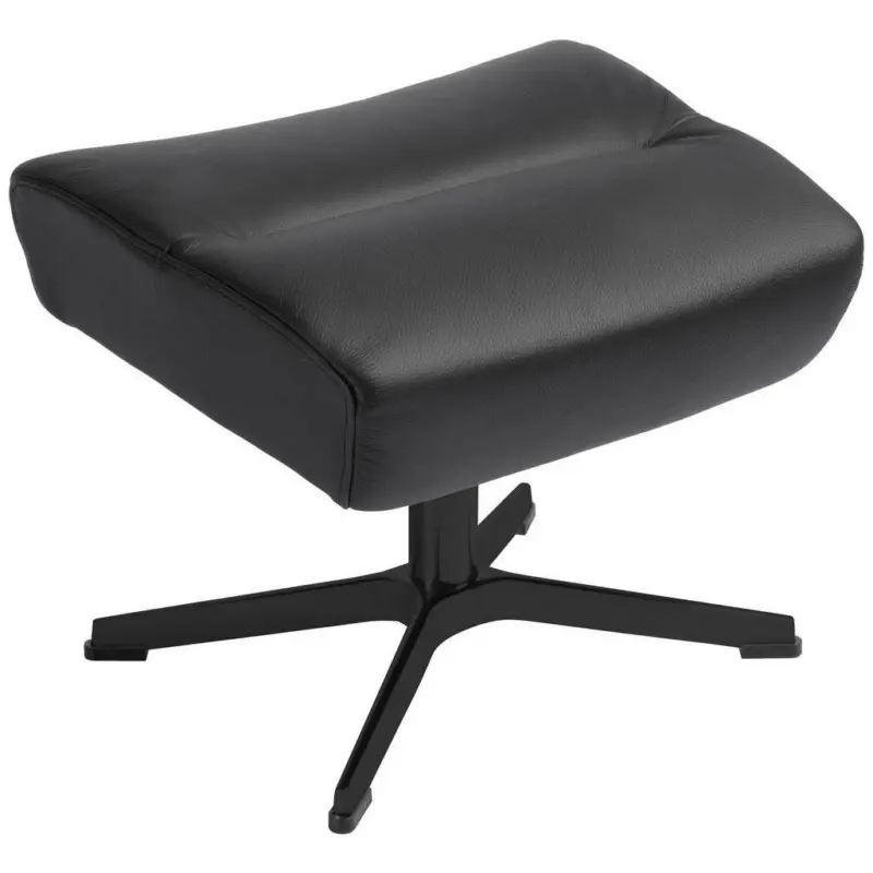 Hocker in Leder Schwarz