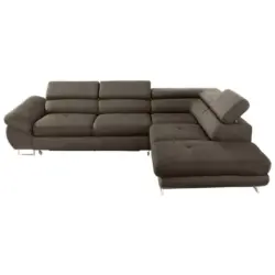 Ecksofa in Webstoff Braun