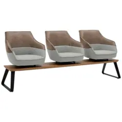 Sitzbank 210/87/67 cm in Grau, Wei&szlig;, Beige