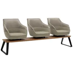 Sitzbank 210/87/67 cm in Braun, Weiß, Champagner