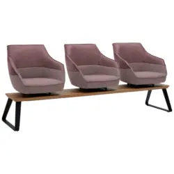 Sitzbank 210/87/67 cm in Rosa, Weiß