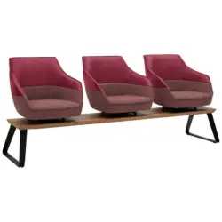 Sitzbank 210/87/67 cm in Rot, Hellrot, Beige