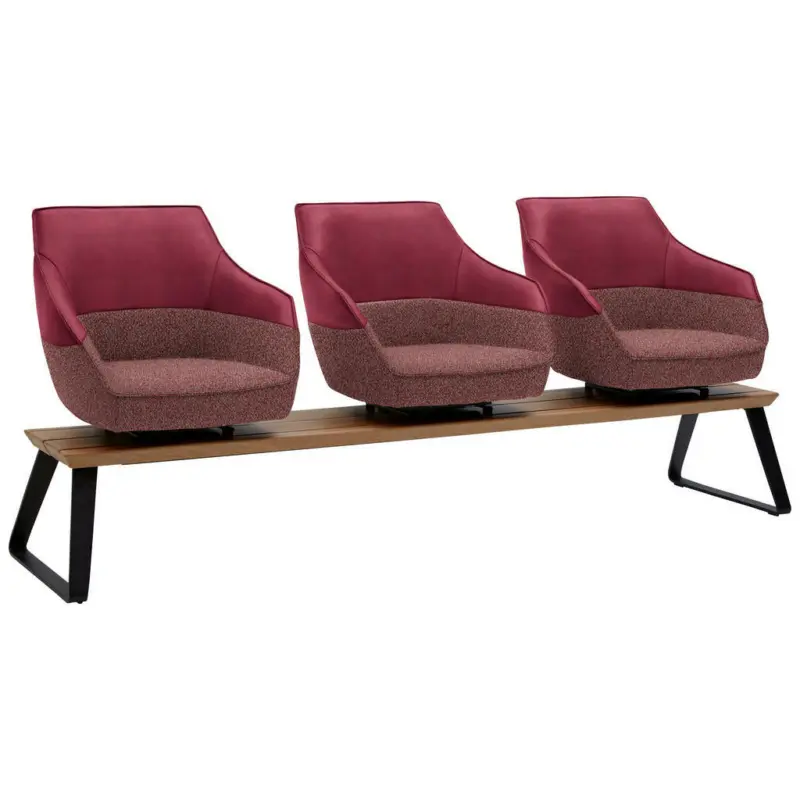 Sitzbank 210/87/67 cm in Rot, Hellrot, Beige