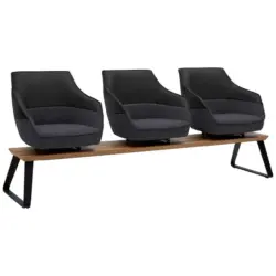 Sitzbank 210/87/67 cm in Blau, Grau, Schwarz